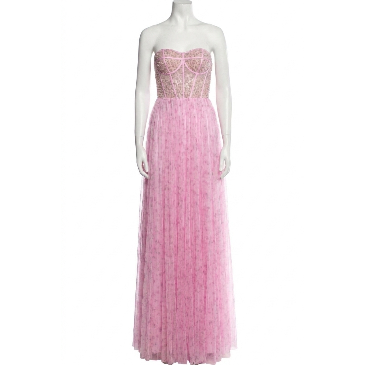New Jovani Sweetheart Neckline Beaded Prom Dress In Pink